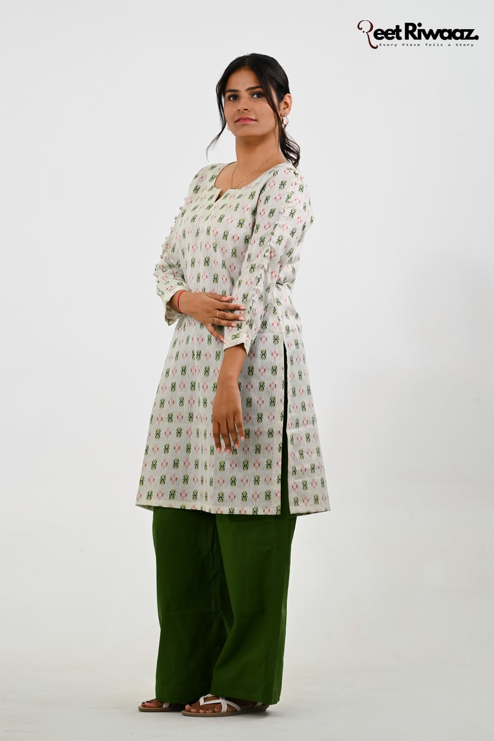 Pure Cotton Suit With Pocket Design Palazzo Set