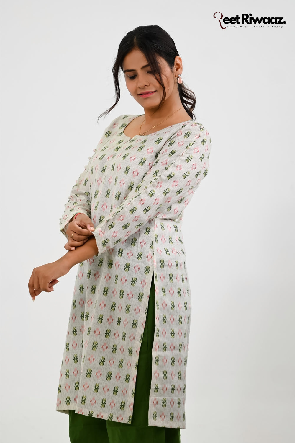 Pure Cotton Suit With Pocket Design Palazzo Set