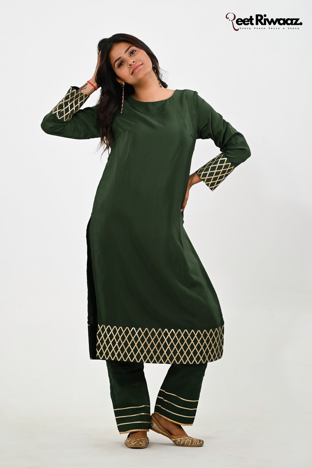 Dark Emerald Gotta Work Suit With Straight Pant