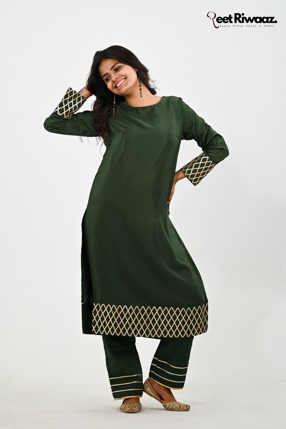 Dark Emerald Gotta Work Suit With Straight Pant