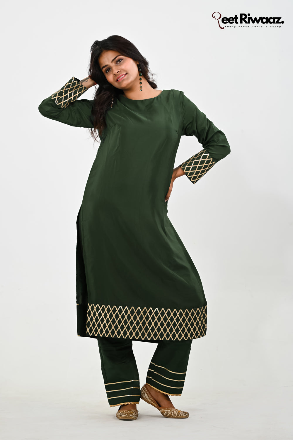 Dark Emerald Gotta Work Suit With Straight Pant
