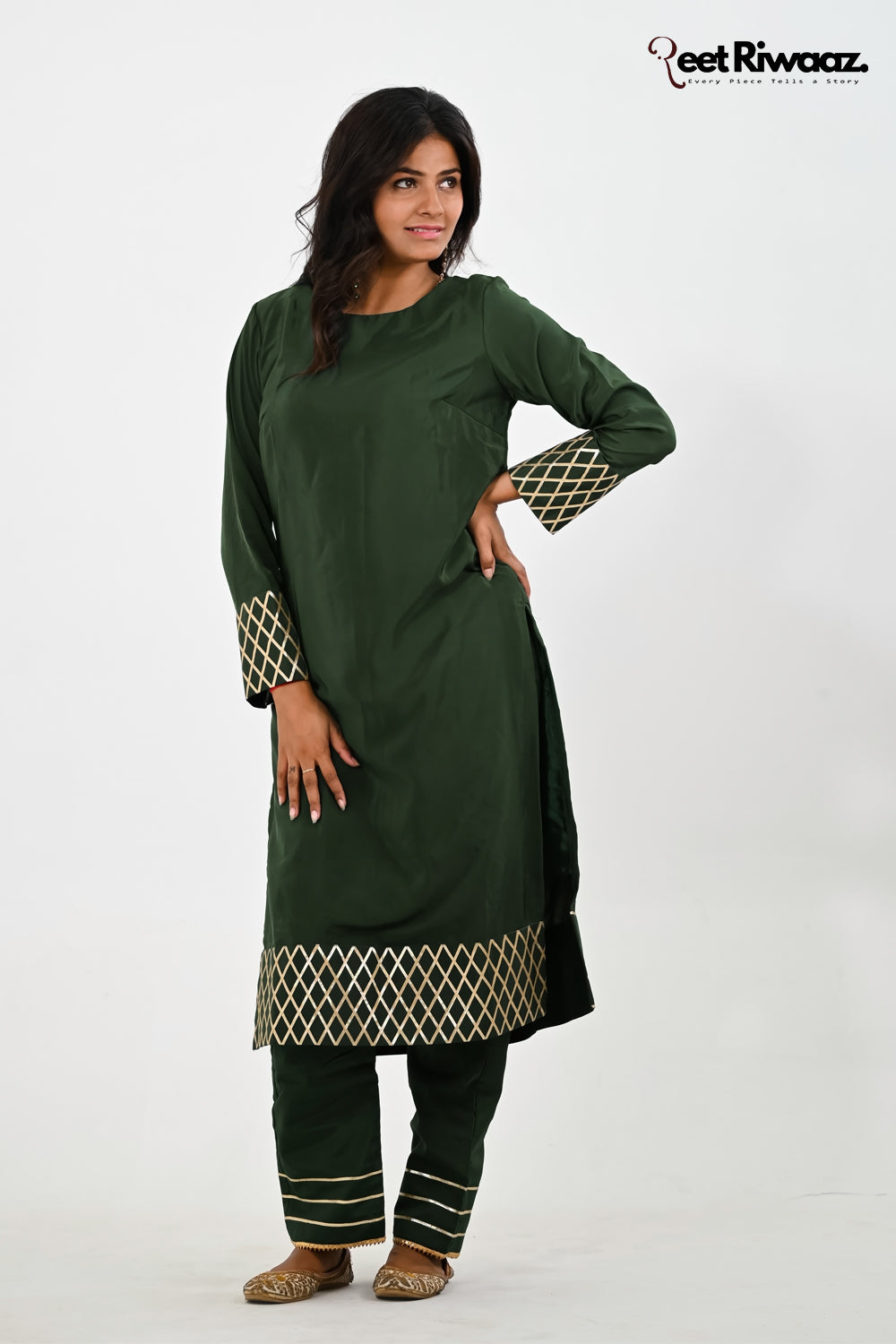 Dark Emerald Gotta Work Suit With Straight Pant