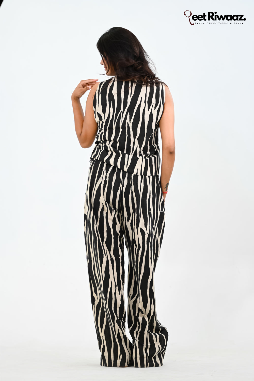 Matching Set Of Waist Coat Co Ord Set And Trousers In Pure Cotton