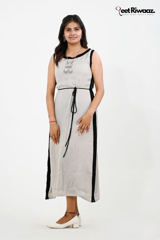 Black And Grey One Piece Elegant Dress