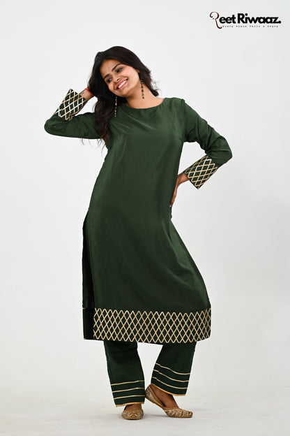 Dark Emerald Gotta Work Suit With Straight Pant
