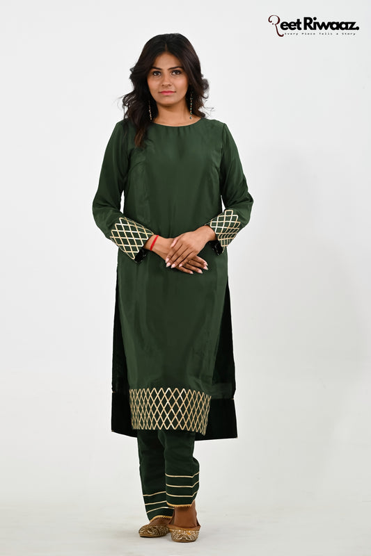 Dark Emerald Gotta Work Suit With Straight Pant