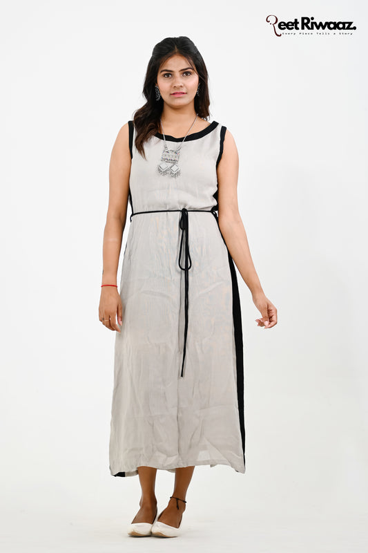 Black And Grey One Piece Elegant Dress