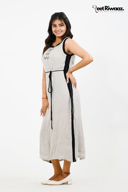 Black And Grey One Piece Elegant Dress