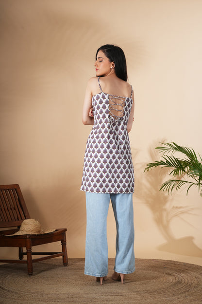 Hand Block Traditional Printed Short Kurti