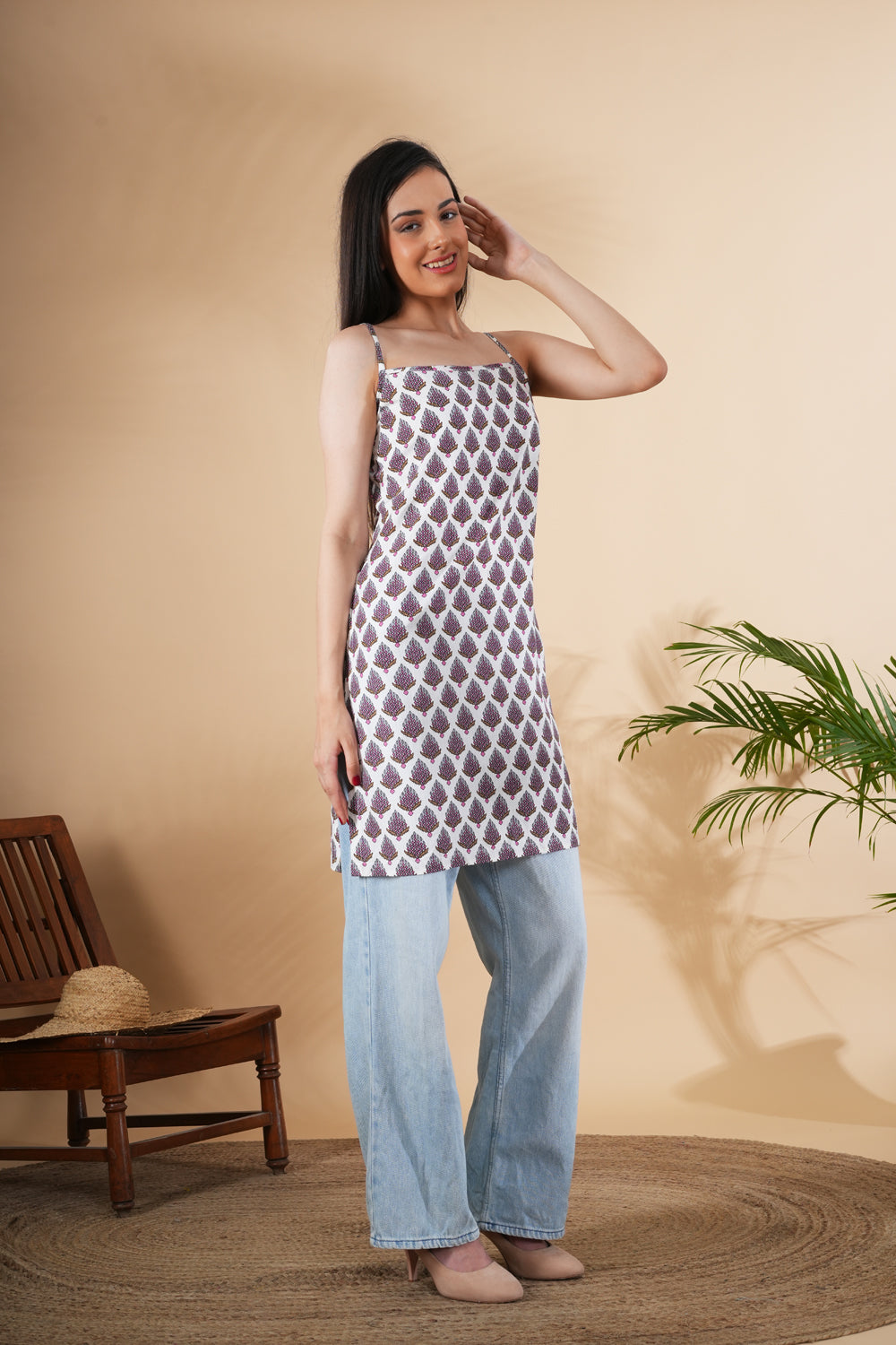 Hand Block Traditional Printed Short Kurti