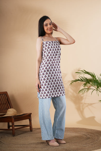Hand Block Traditional Printed Short Kurti