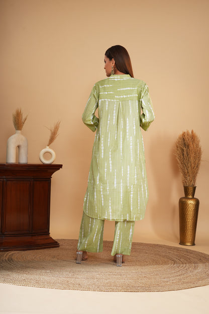 Pistachio Green Printed Pakistani Kurta Set