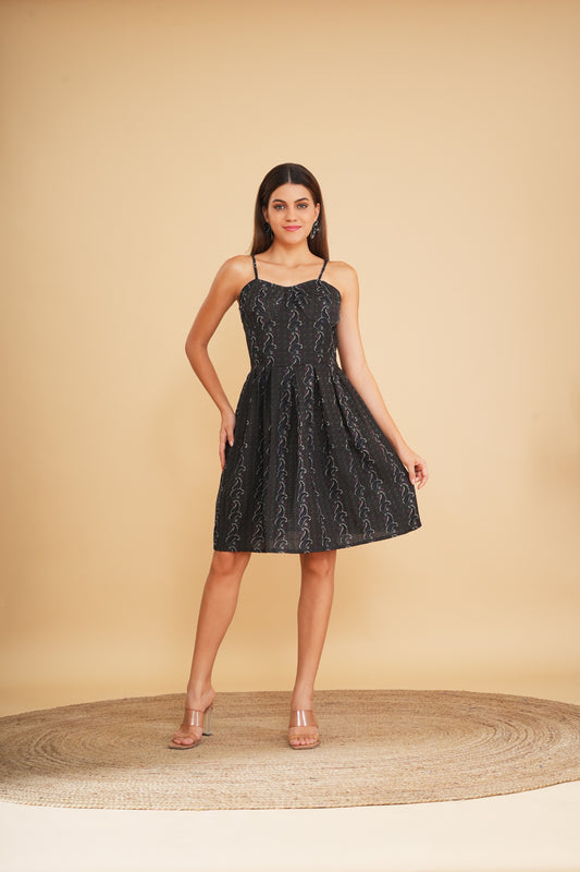 Black Fit and Flare Mini Dress