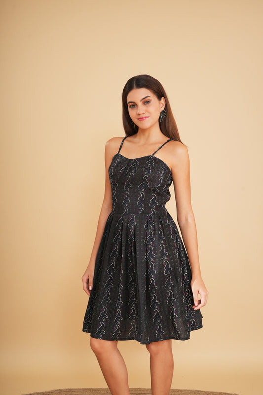 Black Fit and Flare Mini Dress