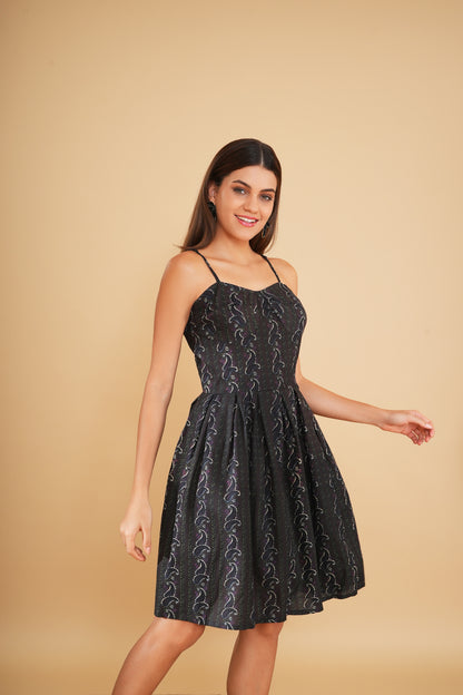 Black Fit and Flare Mini Dress