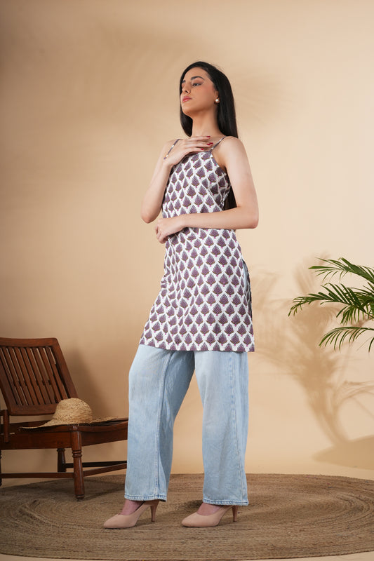 Hand Block Traditional Printed Short Kurti