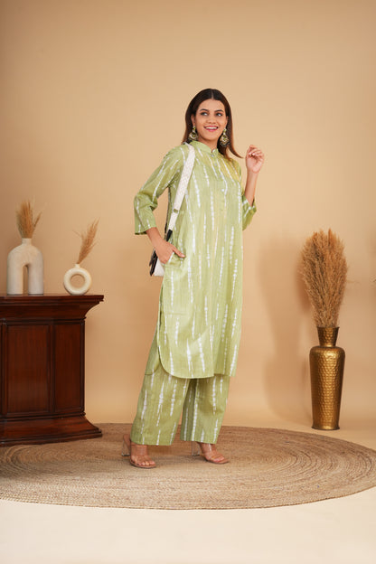 Pistachio Green Printed Pakistani Kurta Set